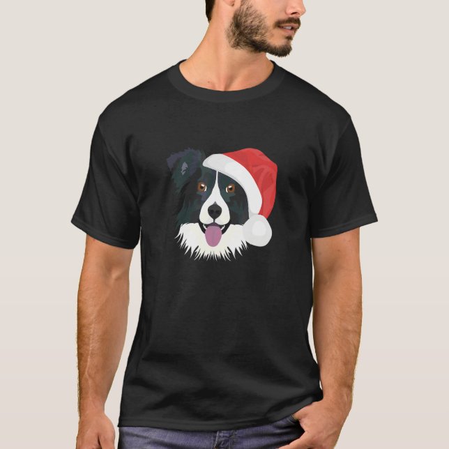 T-shirt Border Collie Joyeux Noël (Devant)