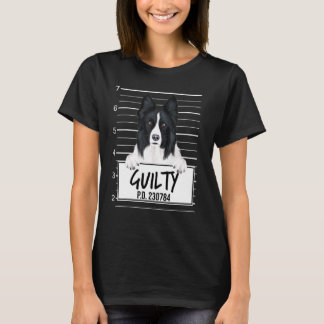 T-shirt Border Collie Mugshot Chien Coupable