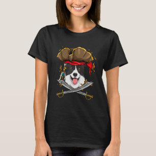 T-shirt Border Collie Pirate Enfants Chien Pirate Citrouil