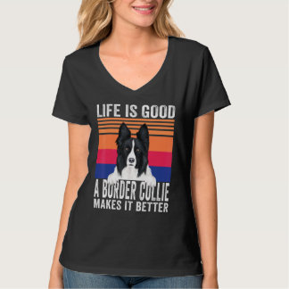 T-shirt Border Collies Rend Votre Vie Bonne Vintage