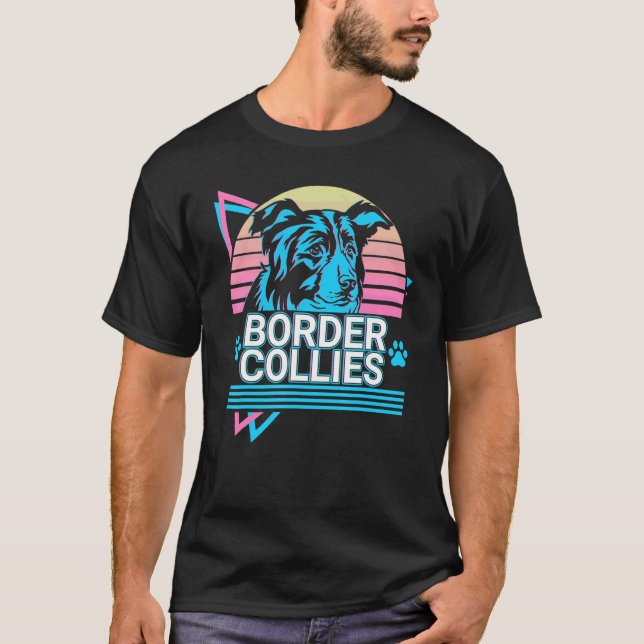 T-shirt Border Collies Rétro (Devant)