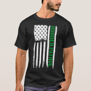T-shirt Border Patrol American Flag Thin Green Line