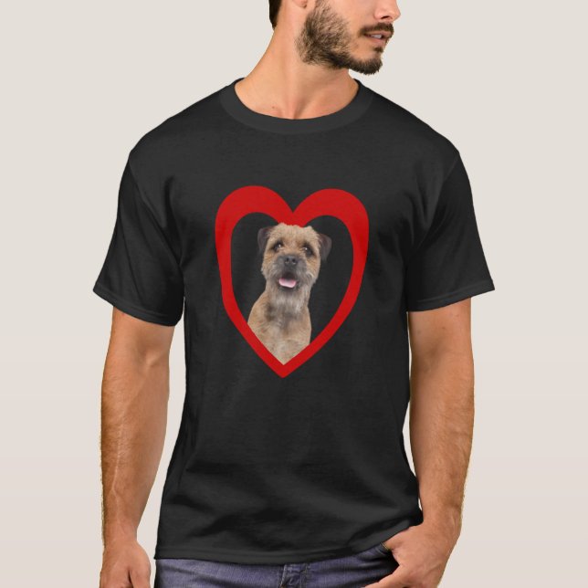 T-shirt Border Terrier Dog Heart  Terrier Border Terrier   (Devant)