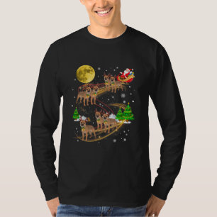 T-shirt Border Terrier Reindeer Christmas Dog Riding