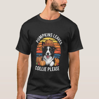 T-shirt Bordercollie Feuilles D'automne Récolte Canine Tro