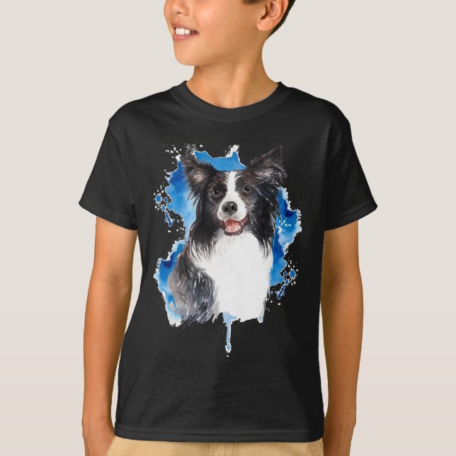 T-shirt Bordure Collie Amoureux des chiens coloré (Devant)