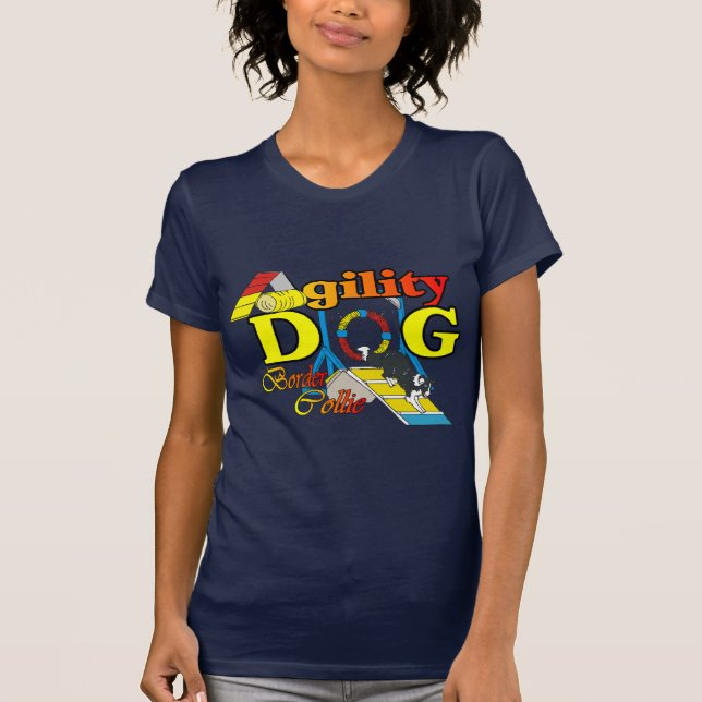T-shirt Bordure Collie Cadeaux d'agilité (Devant)