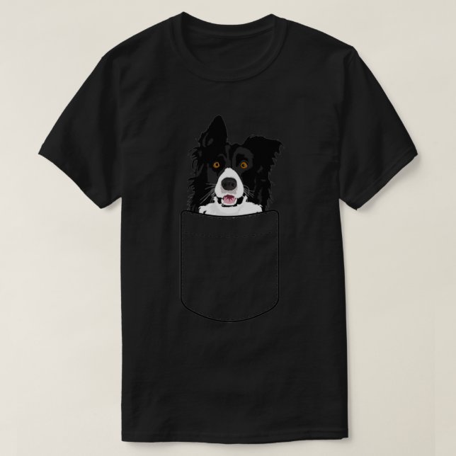 T-shirt Bordure Collie Chien Dans Votre Poche (Design devant)