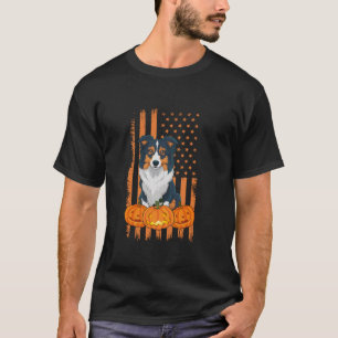 T-shirt Bordure Collie Chien Drapeau américain Patriotique