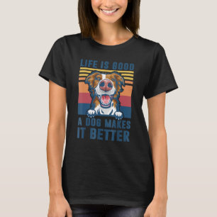 T-shirt Bordure Collie Chien Funky Chien Papa Maman Hommes