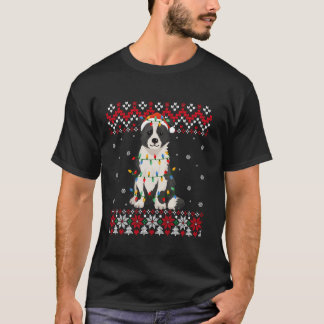 T-shirt Bordure Collie Chien Santa Hat Hommes Enfants Vila