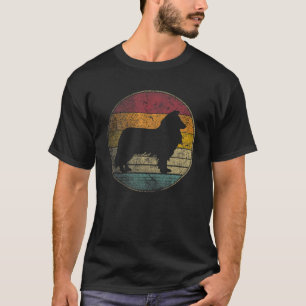 T-shirt Bordure Collie Chien Vintage Trouvé Retro Silhoue