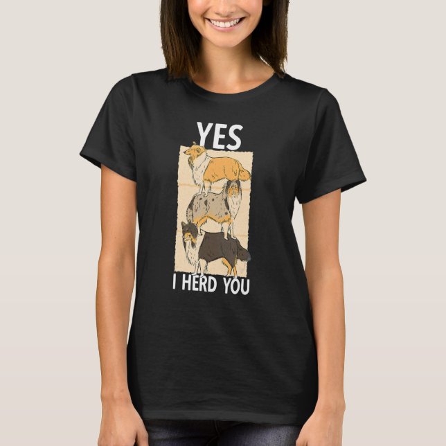 T-shirt Bordure Collie Chiens Oui Je Vous Ai Encaissé (Devant)