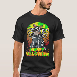 T-shirt Bordure Collie Joyeux Costume d'Halloween Squelett