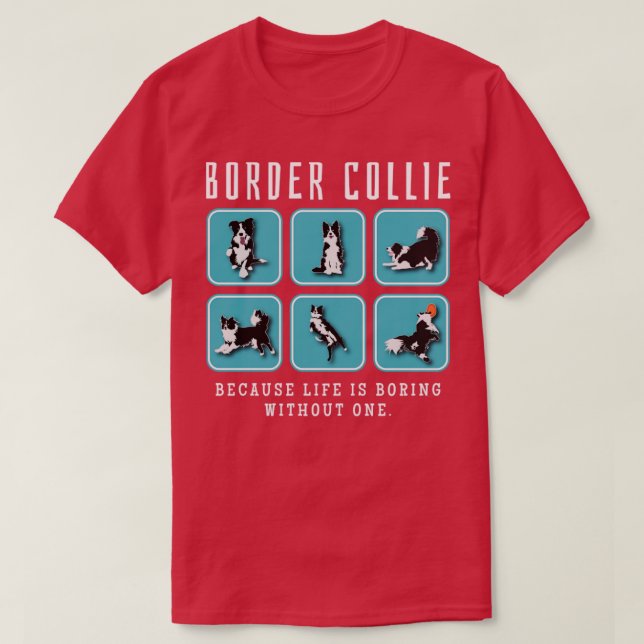 T-shirt Bordure Collie Lover Cadeau (Design devant)