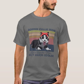 T-shirt Bordure Collie Maman Bandana Match Vintage Mère D
