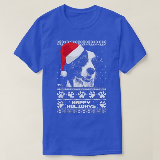 T-shirt Bordure Collie mignonne Joyeuses Fêtes Noël (Design devant)
