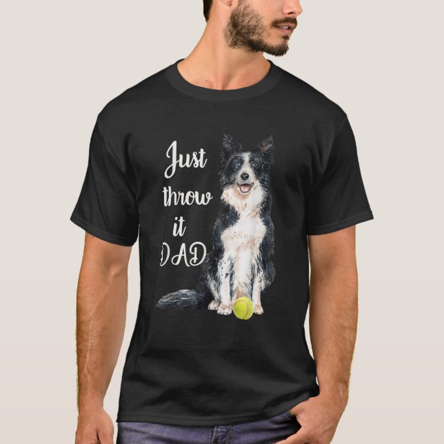 T-shirt Bordure Collie Papa (Devant)