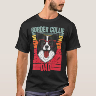 T-shirt Bordure Collie Papa Père Retro Bordure Collie Chie