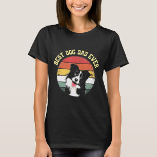 T-shirt Bordure Collie Papa Vintage Meilleur Chien Papa Ja
