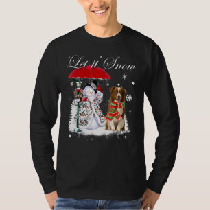 T-shirt Bordure Collie Père Noël Chien Noël Snowman Xmas P