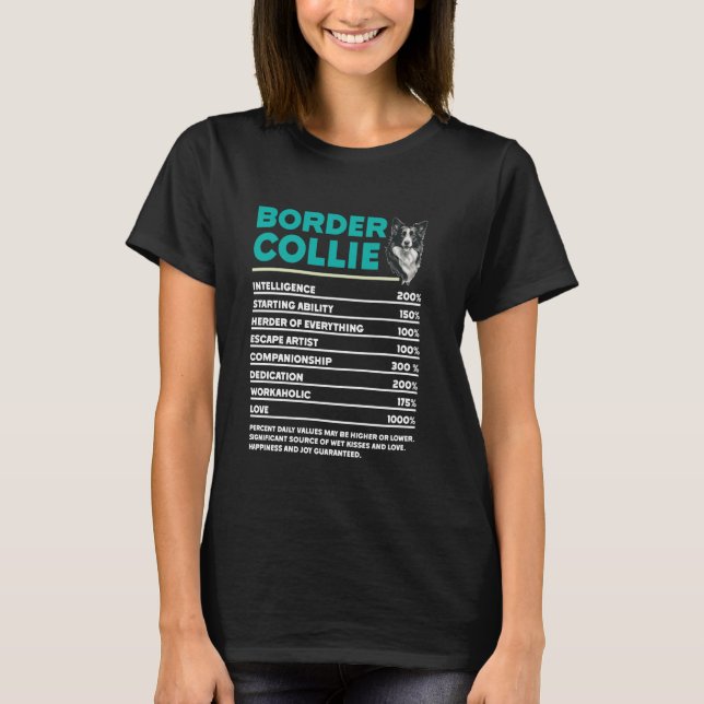 T-shirt Bordure Collie Propriétaire BORDER COLLIE NUTRITIO (Devant)