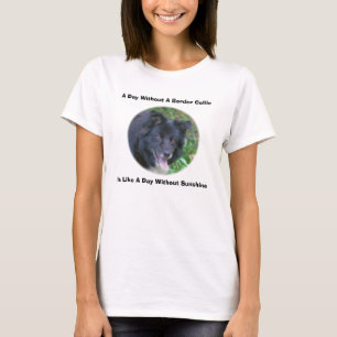 T-shirt Bordure Collie souriant mignon chien
