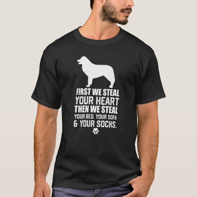 T-shirt Bordure Collie Voler votre coeur Voler votre canap (Devant)