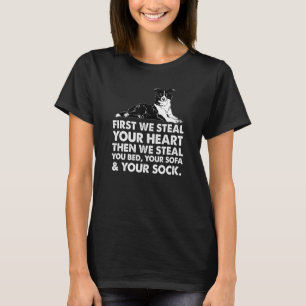 T-shirt Bordure Collie Voler votre coeur Voler votre canap