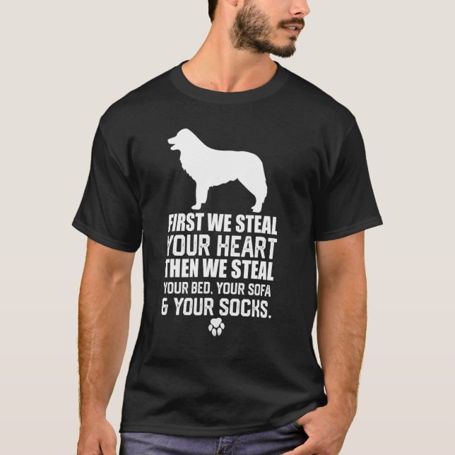 T-shirt Bordure Collie Voler votre coeur Voler votre canap (Devant)