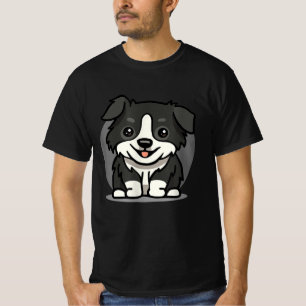 T-shirt Bordure de Cute Kawaii Collie Chibi