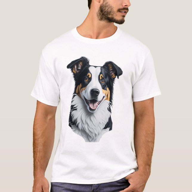 T-shirt Bordure face Collie (Devant)