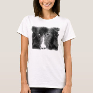T-shirt Bordure noire Collie Art animal