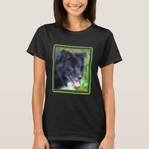 T-shirt Bordure noire Collie Chien Art peinture photo