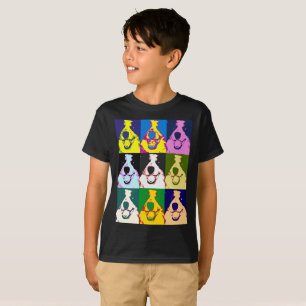 T-shirt Bordure rétro colorée Collie Pop Art Kids'
