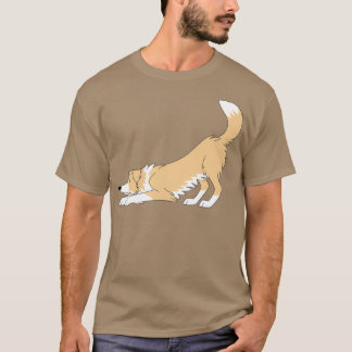 T-shirt Bordure rouge Collie Yoga
