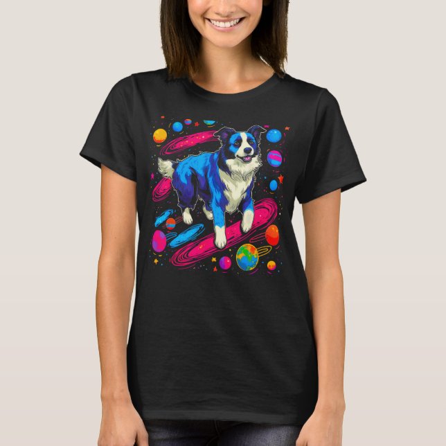 T-shirt Bordure spatiale Collie Chien (Devant)