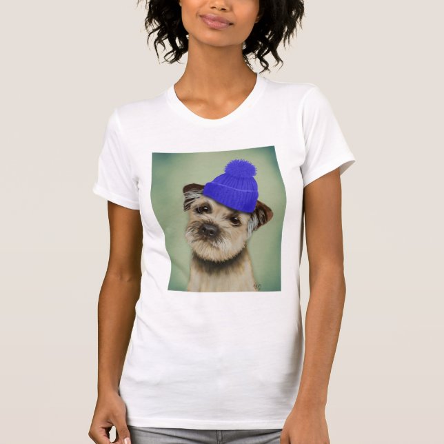T-shirt Bordure Terrier avec Casquette Bobble Bleu (Devant)