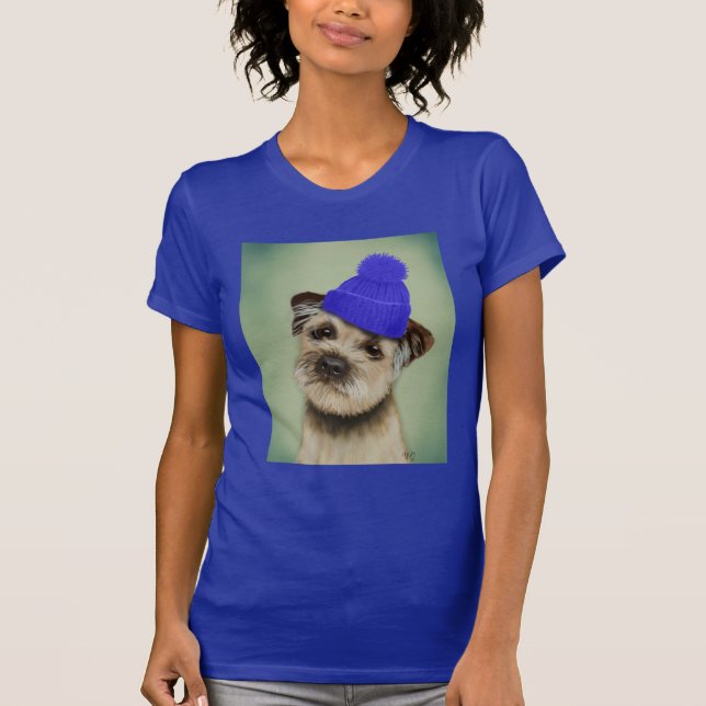 T-shirt Bordure Terrier avec Casquette Bobble Bleu (Devant)
