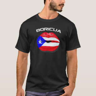 T-shirt Boricua Kiss Porto Rico Flag Lips