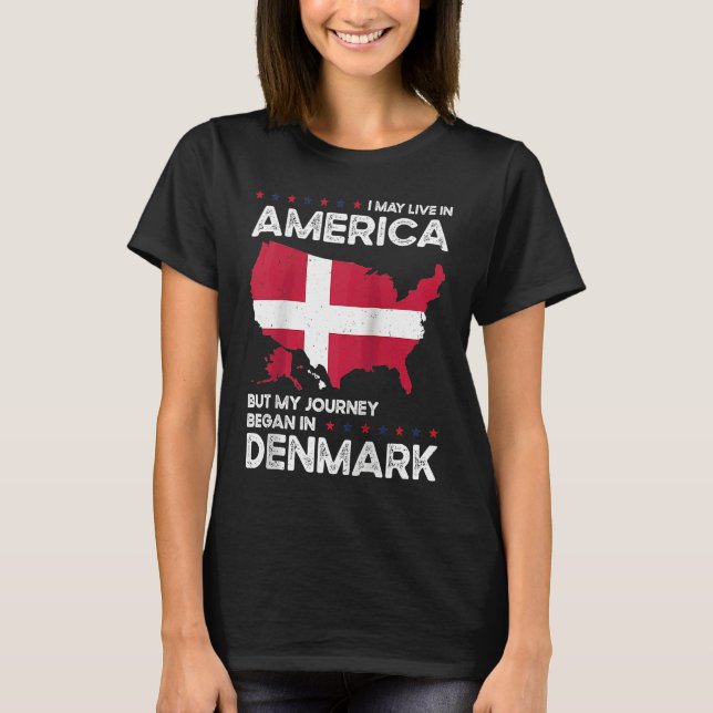 T-shirt Born Danish Denmark American USA Citizenship Ragla (Devant)