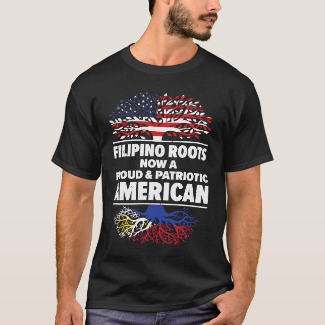 T-shirt Born Filipino Philippines American USA Citizenship (Devant)