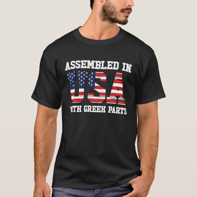 T-shirt Born Greek Greece American USA Citizenship  1 (Devant)