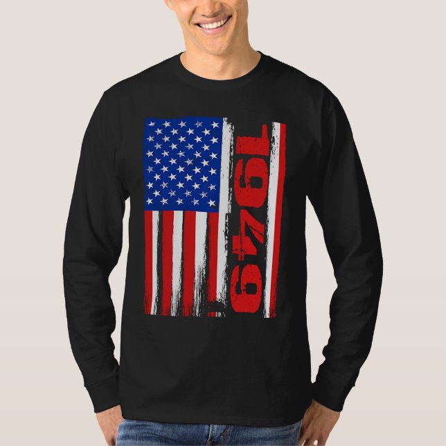 T-shirt Born in 1949 US Flag Patriotic Veterans Day 4th Of (Devant)