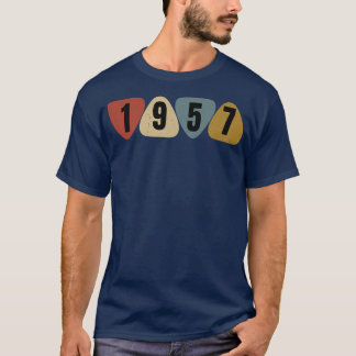 T-shirt Born In 1957 Guitarist Guitar Pick Music Birthday 