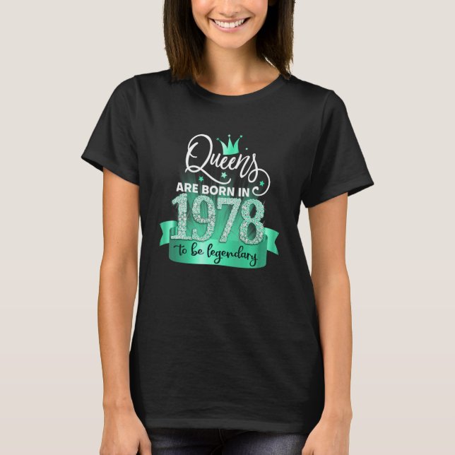 T-shirt Born in 1978 I Black Turquoise Party Outfit & Acce (Devant)