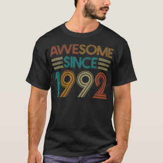 T-shirt Born In 1992 Retro Vintage 30th Birthday 30 Years