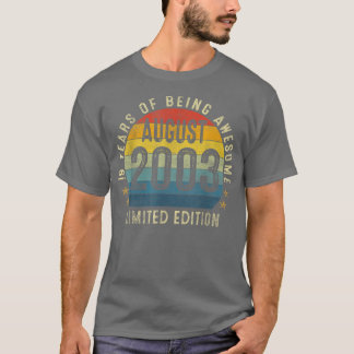 T-shirt Born In 2003 Août 2003 Limited Edition 19th Birt