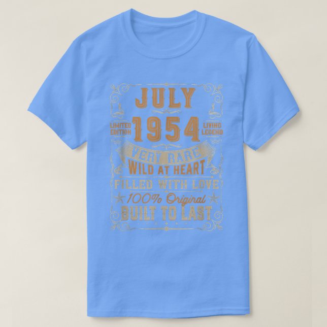 T-shirt Born In JULY 1954 (Design devant)