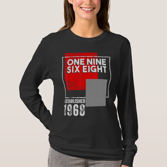 T-shirt Born in or Vintage 1968 for Men Women (Devant)